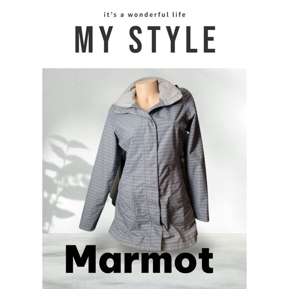 Marmot Womens Membrain Gray Plaid Jacket M - Picture 1 of 13